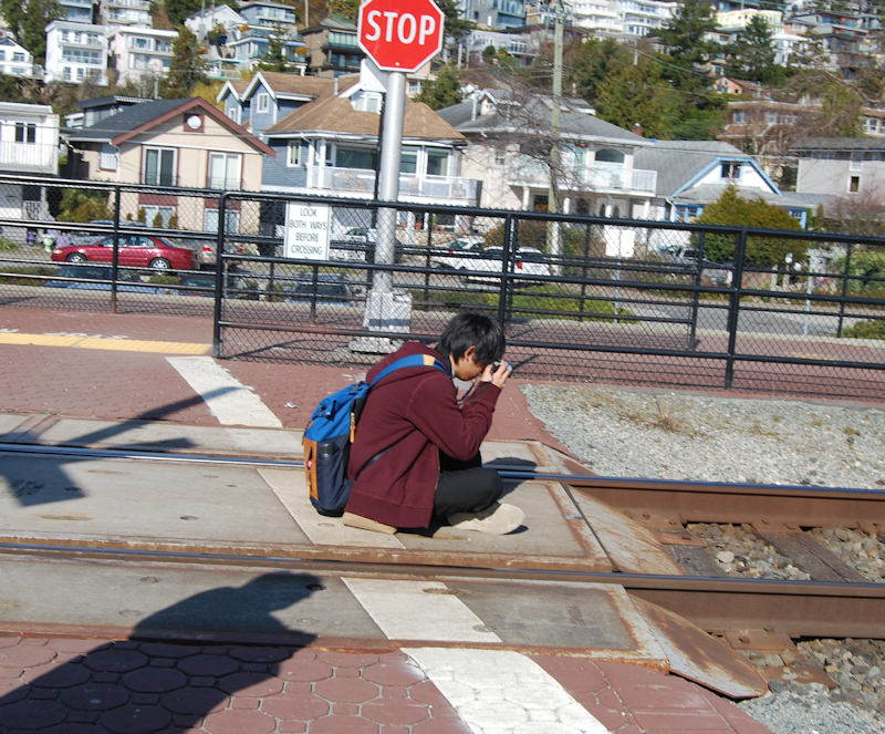 Man on the rail way Photo by RObert A Bell